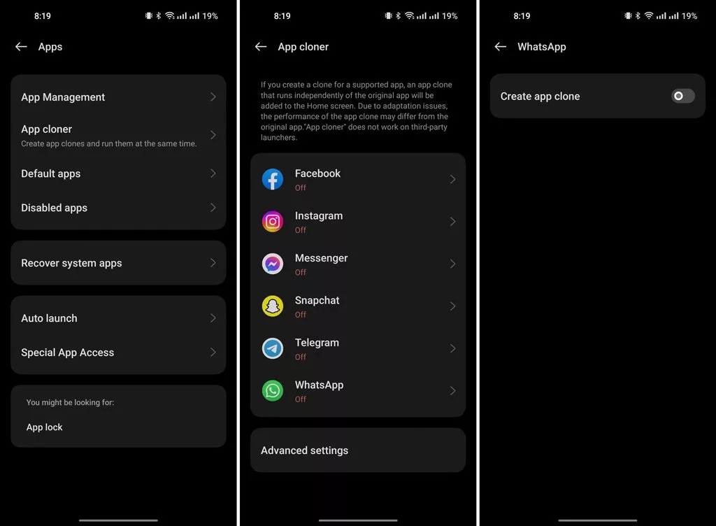 کلون کردن اینستاگرام در وان‌پلاس