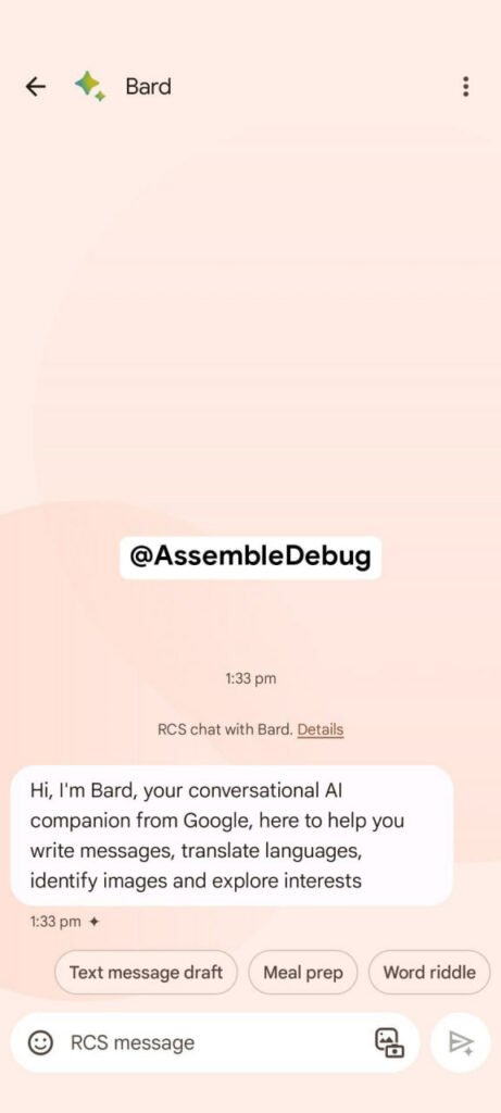 گوگل ظاهراً هوش مصنوعی بارد را به Google Messages می‌آورد
