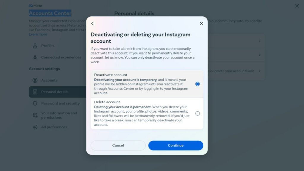 1709918729 69 آموزش تصویری دی اکتیو اینستاگرام