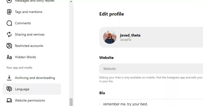 تحول زبان اینستاگرام آموزش تصویری تحول زبان فارسی و.webp