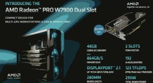 AMD از کارت گرافیک جدید Radeon Pro W7900 Dual Slot رونمایی کرد