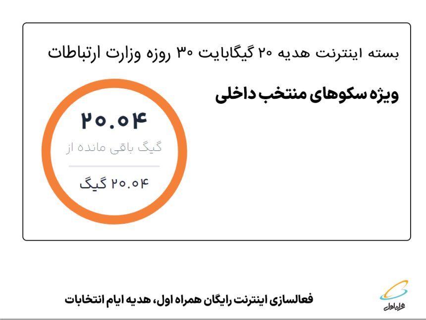 فعالسازی اینترنت رایگان همراه اول، ویژه ایام انتخابات