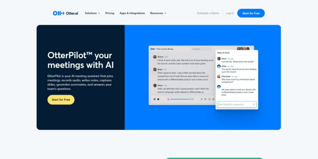 8 تا از بهترین برنامه های هوش مصنوعی برای اندروید در 2024_آفتاب شرق 84 Otter.ai