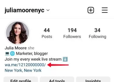 ساده‌ترین روش ایجاد لینک واتساپ + آموزش گذاشتن در بیو اینستاگرام