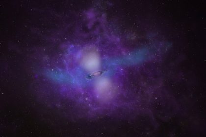 تصویری که دانشمندان ASTRO 3D با استفاده از داده‌های تلسکوپ کک از فضای گازی اطراف یک کهکشان تهیه کرده‌اند.