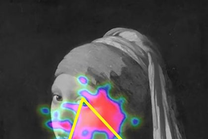 نقاشی «دختری با گوشواره مروارید» اثر یوهانس فرمیر نگاه مخاطب را در یک مثلث متمرکز می‌کند.