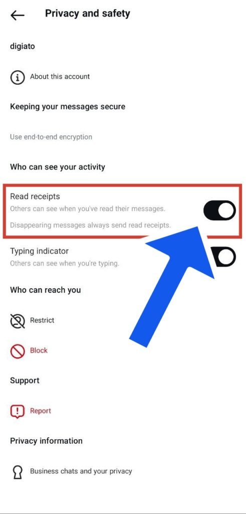 آموزش نحوه سین نخوردن پیام‌ها در اینستا