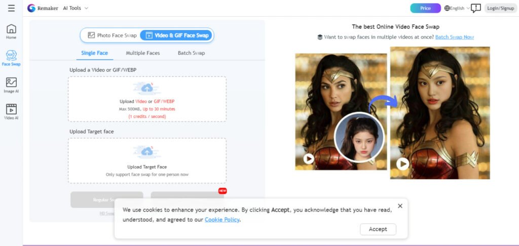 تحول چهره با هوش مصنوعی در ویدیو_آفتاب شرق 21 ابزار آنلاین Remaker AI برای تغییر چهره