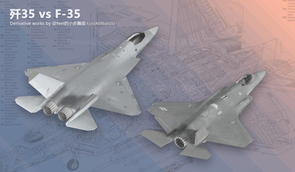 قیاس جنگندههای اف-۳۵ و جی-۳۵_آفتاب شرق 14 جنگندههای نسل پنجمی اف-۳۵ و جی-۳۵