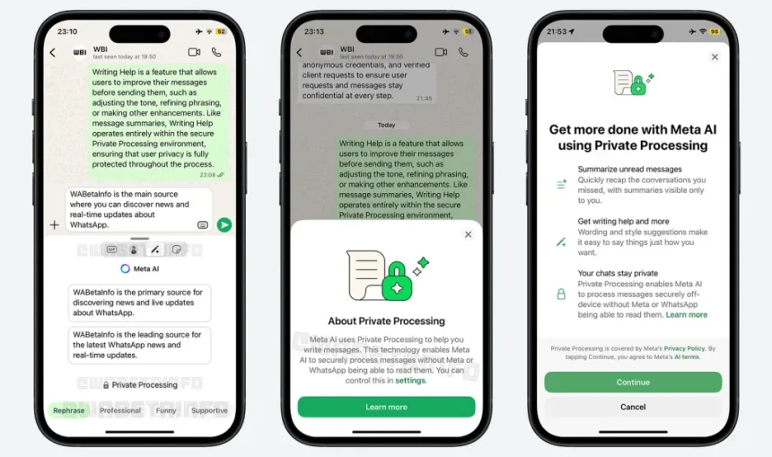 کاربران آیفون به‌زودی می‌توانند با هوش مصنوعی واتس‌اپ متن بنویسند