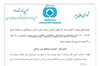 قفل کارمزدهای دستوری بر نوآوری در صنعت بیمه_آفتاب شرق 7 کارمزدهای دستوری بیمه در آییننامه 102