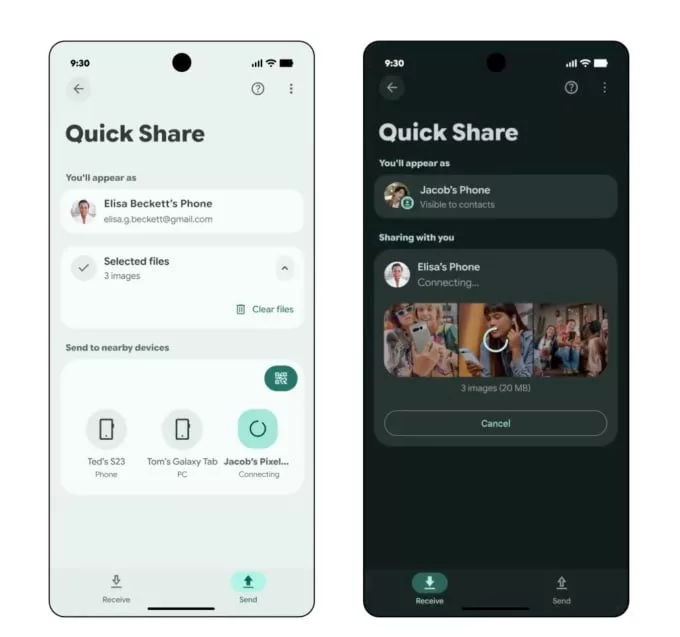 تغییر ویژگی Quick Share
