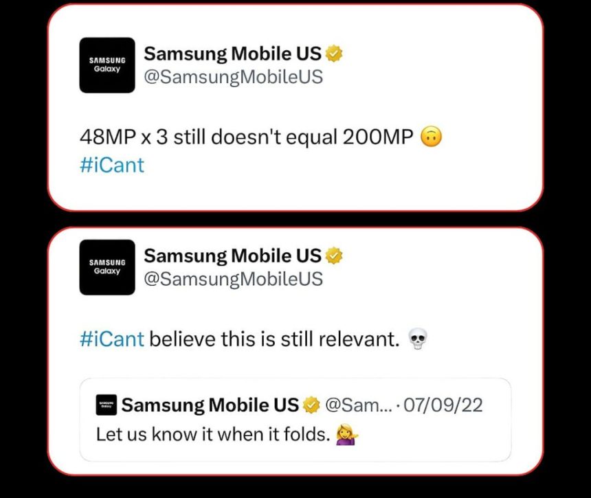 پست‌های سامسونگ و طعنه به آیفون 17 پرو