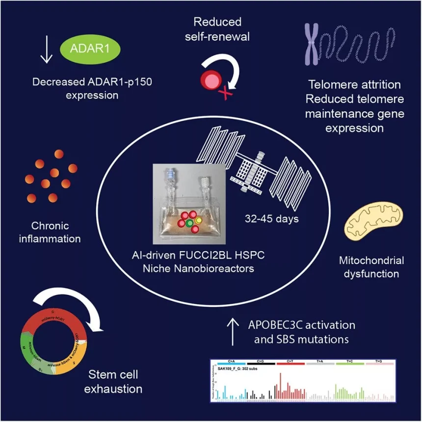 تأثیر فضا بر پیری سلول‌های بنیادی