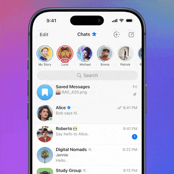 تلگرام با قابلیت لایو استوری و حراج گیفت‌ها آپدیت شد