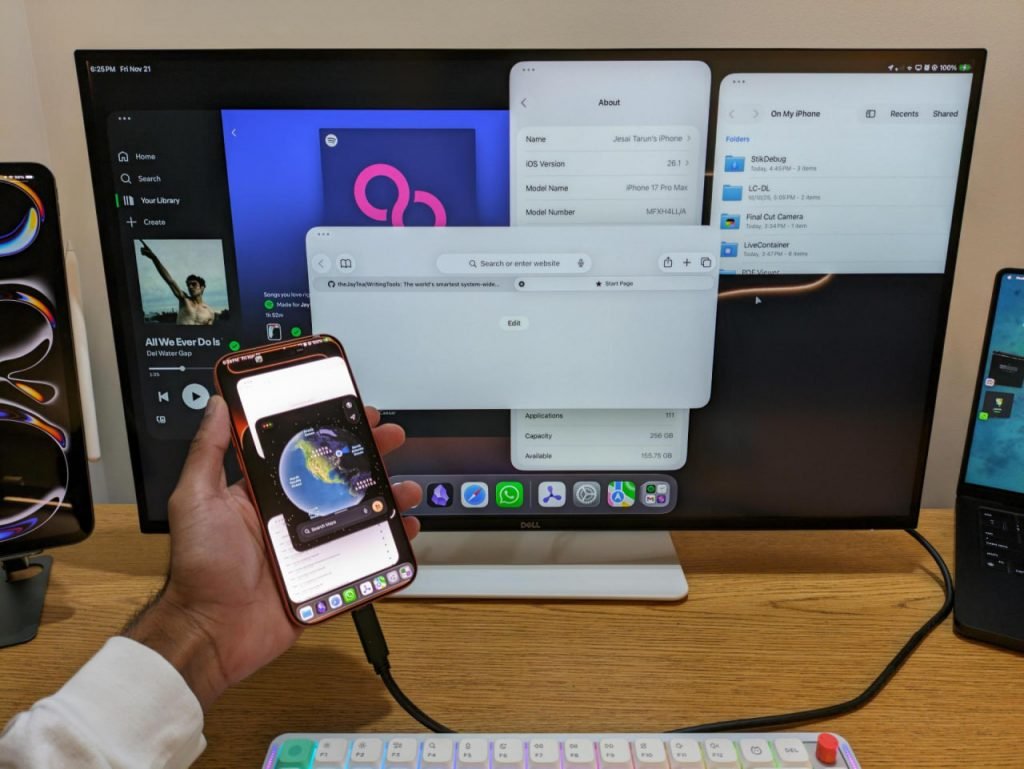 iPadOS روی آیفون 17 پرو مکس