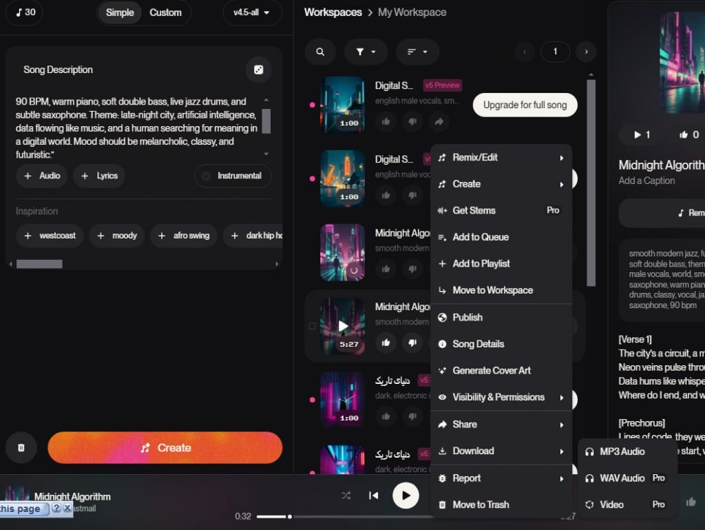 هوش مصنوعی Suno چیست| آموزش منفعت گیری از Suno AI برای ساخت آهنگ_آفتاب شرق 43 دانلود آهنگ از Suno