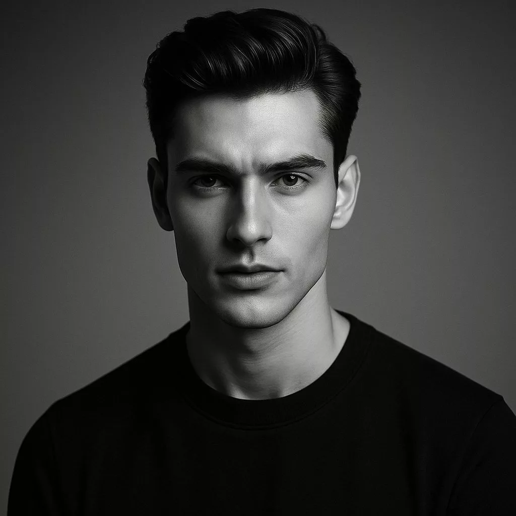 پرتره سیاه سفید در سبک فشن ساخته شده با جی پی تی