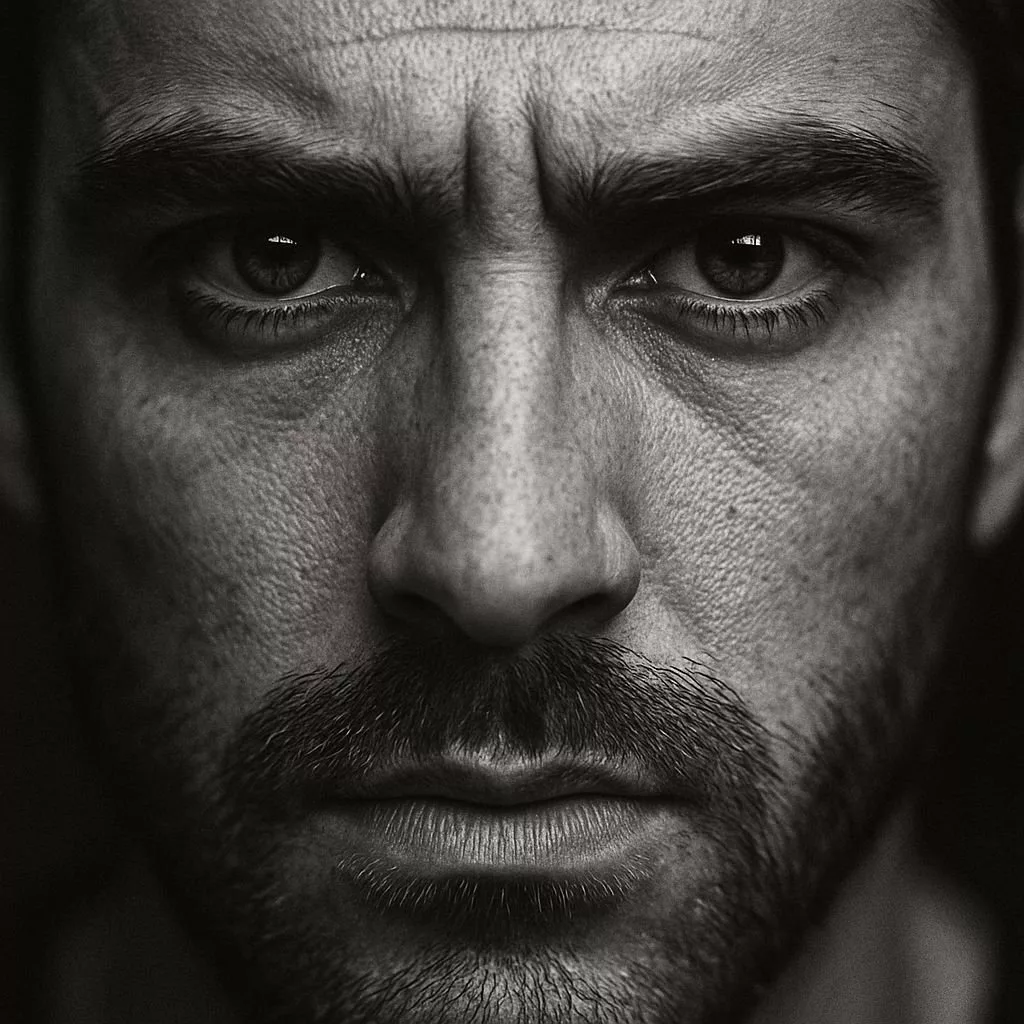 پرتره سیاه سفید با جزئیات بالا ساخته شده با پرامپت مخصوص در جی پی تی