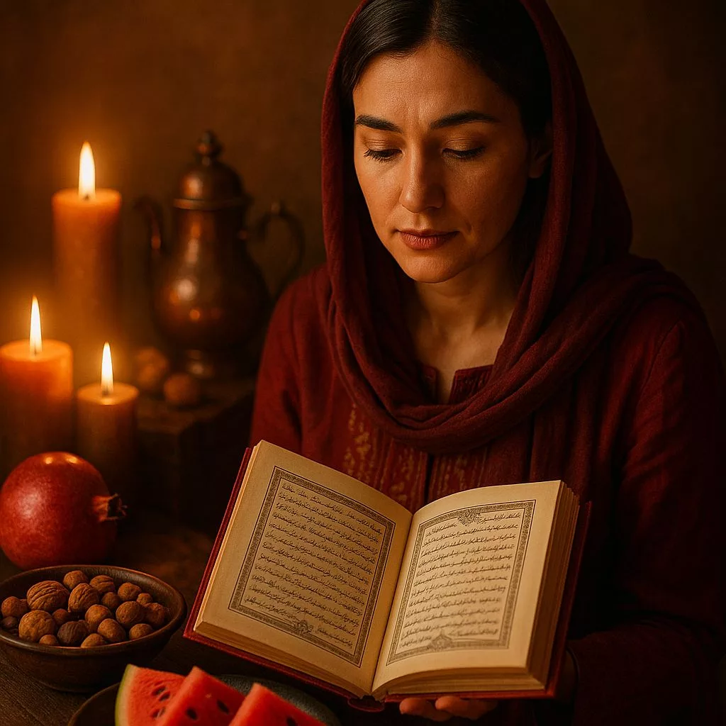 1766085053 968 بهترین پرامپت های شب یلدا برای ساخت عکس‌های یلدایی با.webp