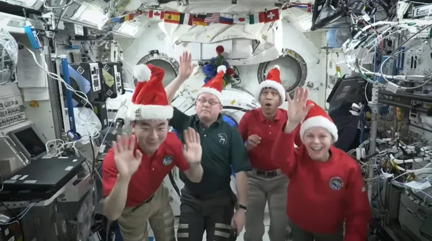 پیام تبریک کریسمس فضانوردان ایستگاه فضایی + ویدیو