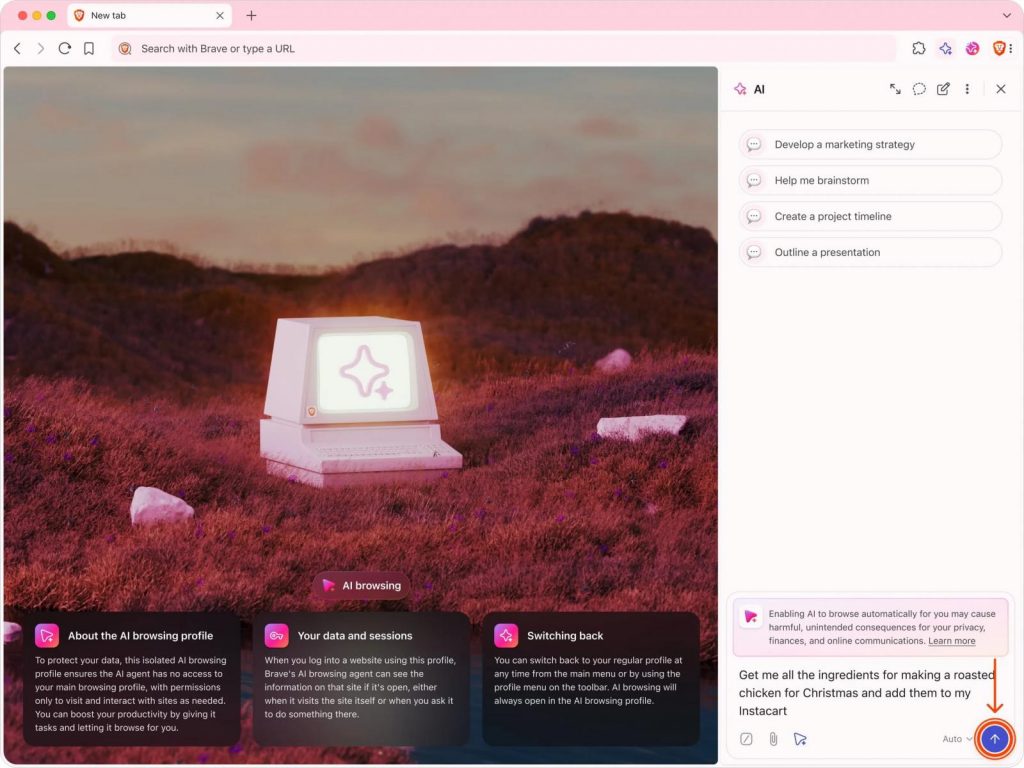 معارفه قابلیت هوش مصنوعی خودکار برای مرورگر Brave_آفتاب شرق 9 عرضه قابلیت هوش مصنوعی خودکار برای مرورگر Brave