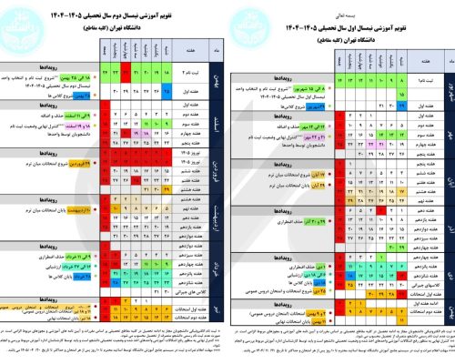 انتشار تقویم آموزشی جدید دانشگاه تهران؛ ۲۹شهریورماه تاریخ شروع کلاس‌ها