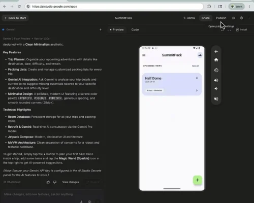 کاربران حالا می‌توانند با دستورات متنی در پلتفرم AI Studio گوگل اپ اندرویدی بسازند