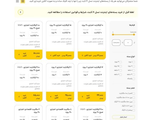 انواع بسته اینترنت ثابت TD LTE ایرانسل