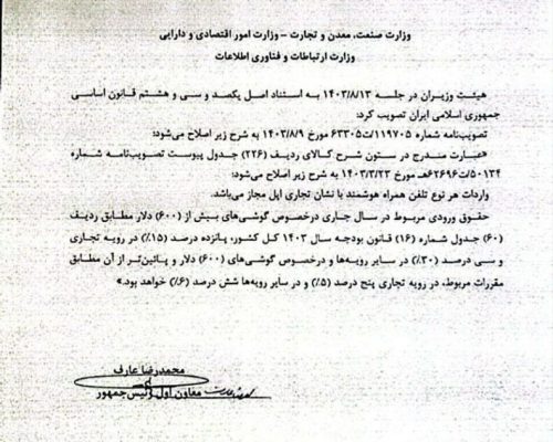 مصوبه آزادسازی واردات آیفون به گمرکات ابلاغ شد